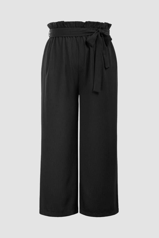 Hanna Nikole Womens High Waist Flare Long Pant Stretch Wide Leg Lounge  Trousers 16W Black at  Women's Clothing store