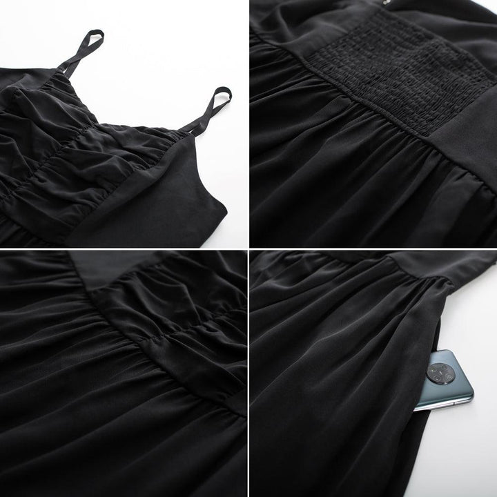 HN Women Plus Size V-Neck Maxi Dress Spaghetti Straps Ruched A-Line Dress - Hanna Nikole