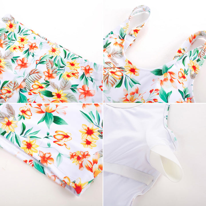 【S-2XL】2 Piece Tankini Swimsuits for Women Tummy Control Split Swimdress Skirt Ruched Modest Bathing Suits with Boyshort
