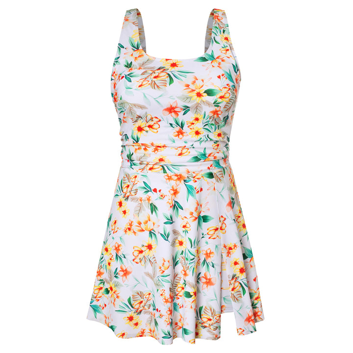 【S-2XL】2 Piece Tankini Swimsuits for Women Tummy Control Split Swimdress Skirt Ruched Modest Bathing Suits with Boyshort