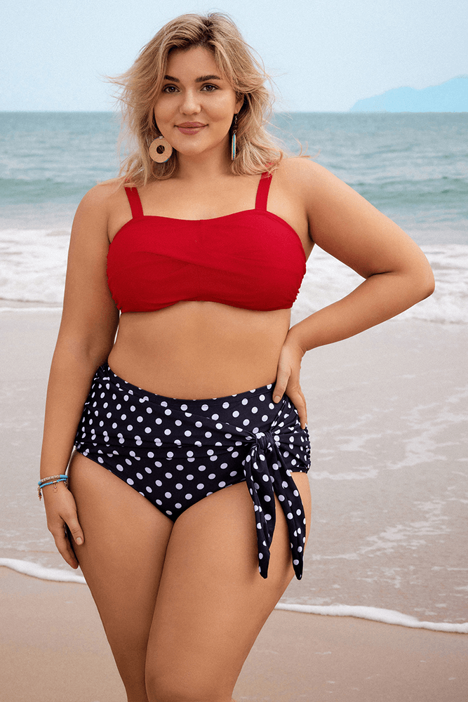 Curvy Swimwear White Plus Size Tankini Women Plus Size 2pcs