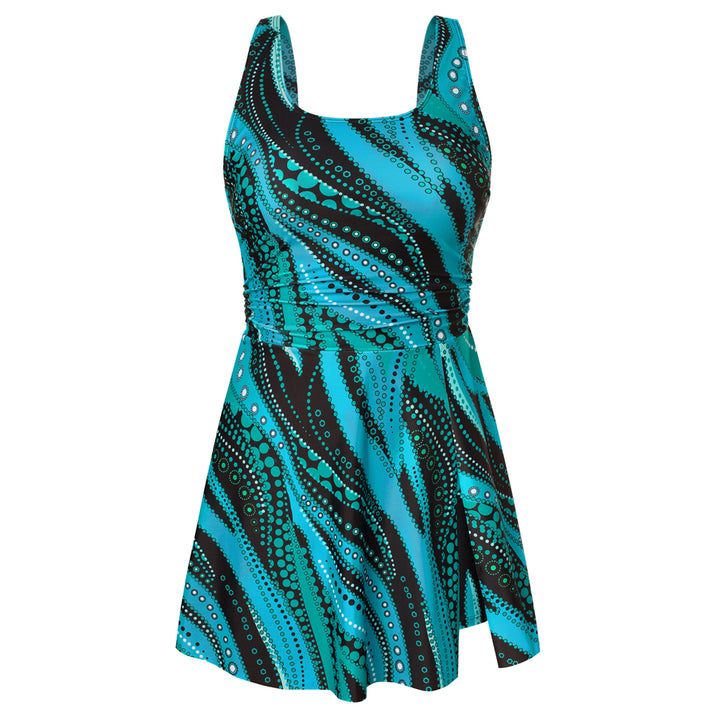 【S-2XL】2 Piece Tankini Swimsuits for Women Tummy Control Split Swimdress Skirt Ruched Modest Bathing Suits with Boyshort