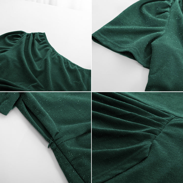 Women Plus Size Wrap Hem Party Dress Short Sleeve One-Shoulder Dress - Hanna Nikole