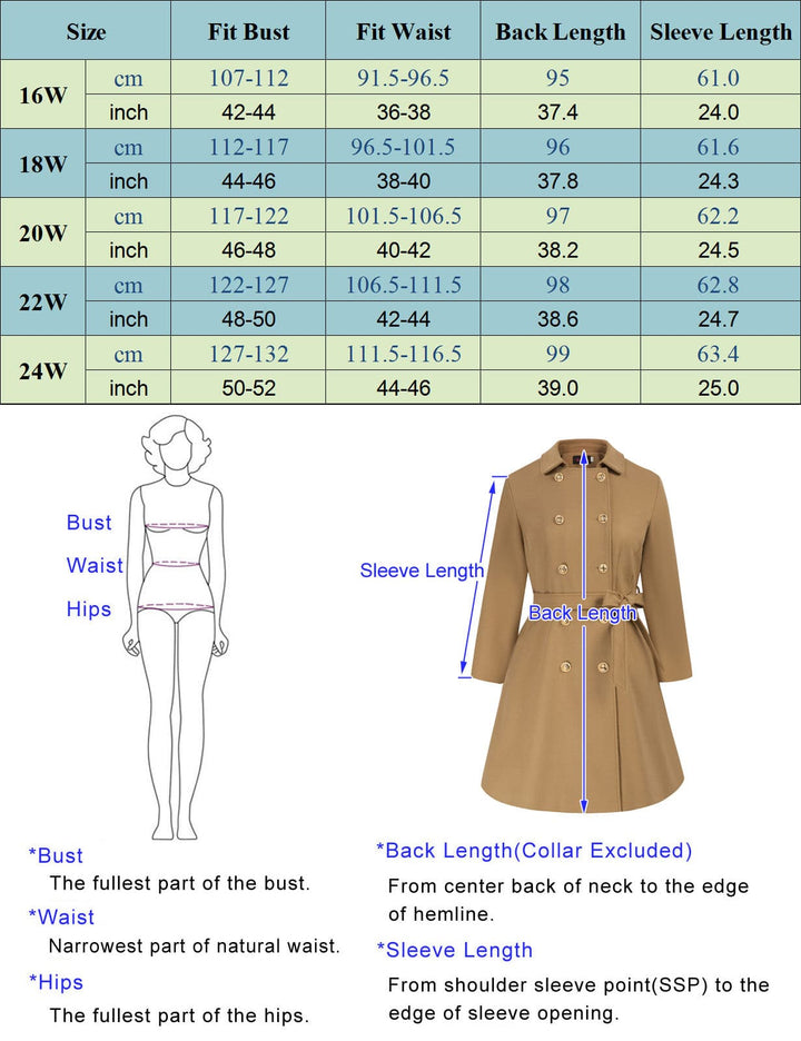 HN Double Breasted Overcoat with Belt Lapel Collar Peacoat - Hanna Nikole