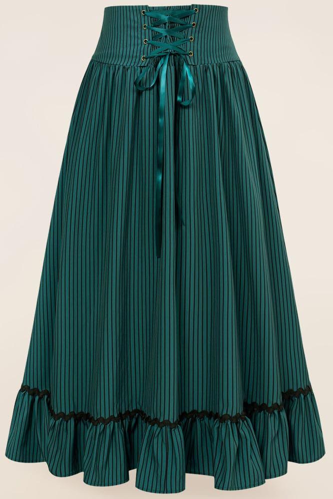 HN Women Plus Size Renaissance Swing Skirt Elastic High Waist Ruffled Hem Skirt - Hanna Nikole