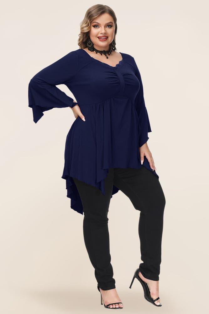 Plus Sizes High Low Hem Tops