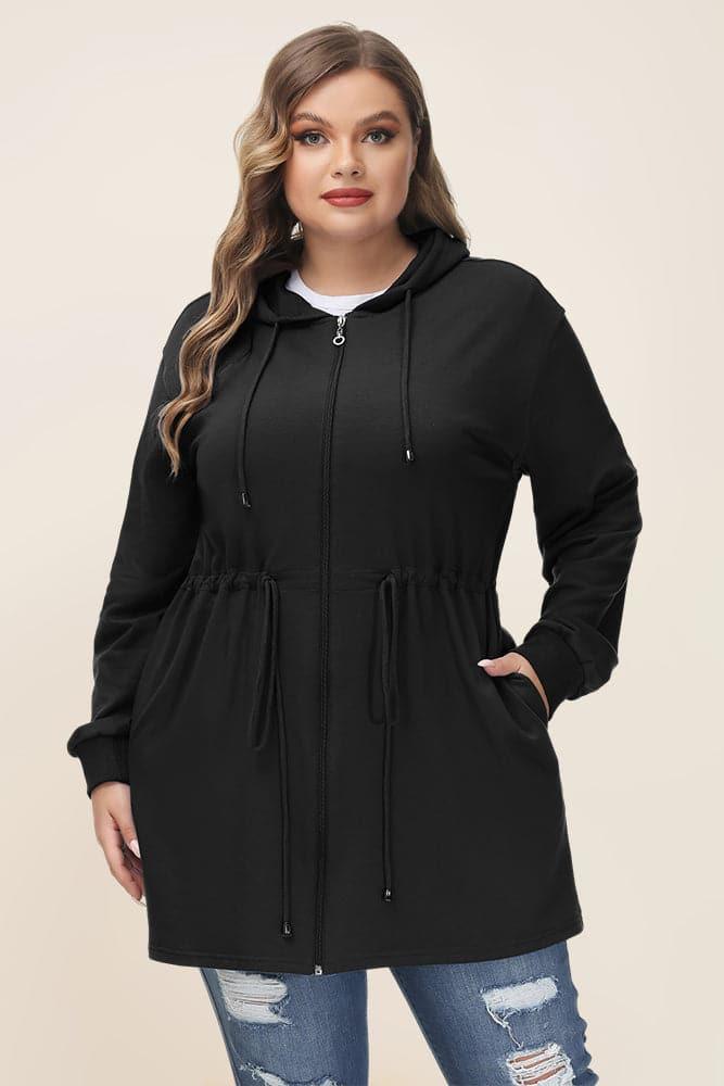 Plus size zip online up jacket