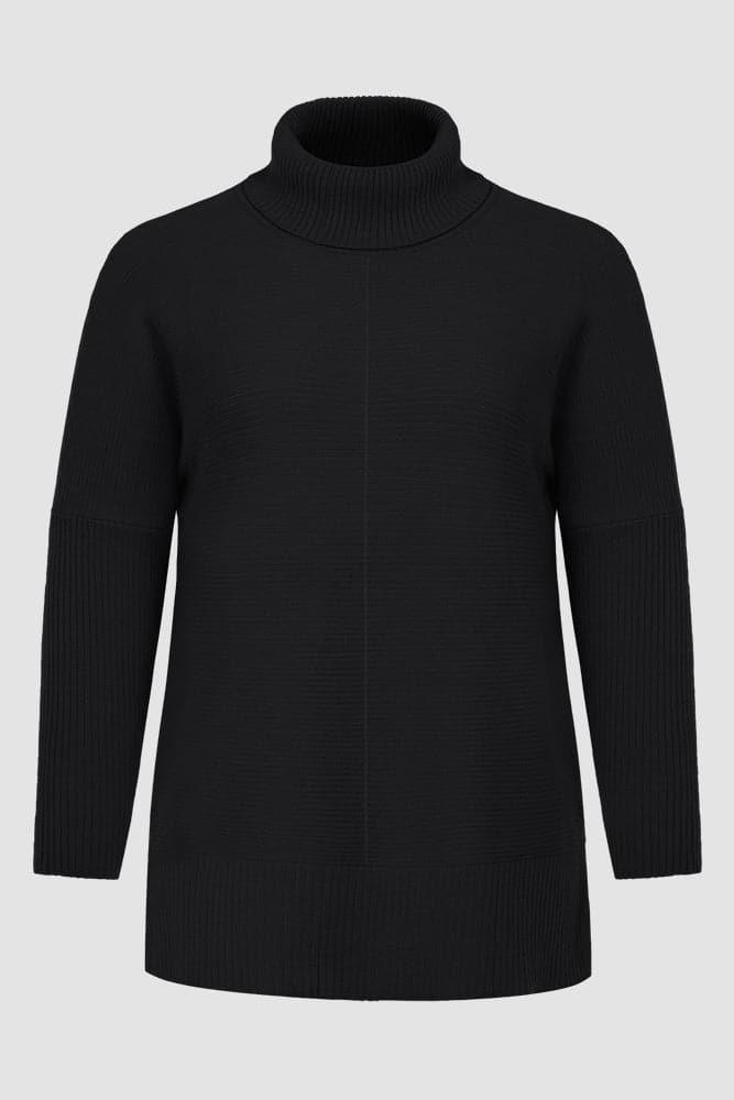 High Neck Women's Plus Size Black Turtleneck Sweater Women's