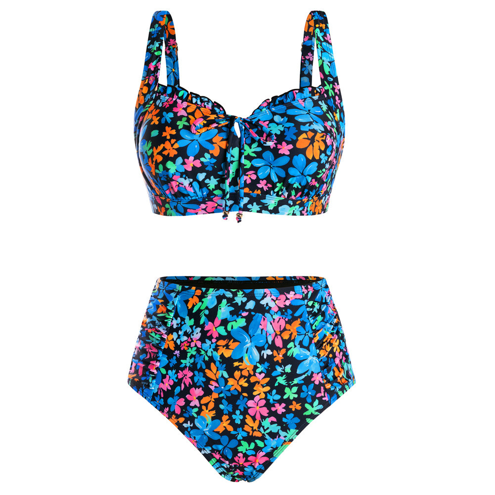 Hanna Nikole Modest Swimsuits for Women 2026, High Waisted Bikini Sets Tummy Control, Tie Cut-Out Bathing Suits