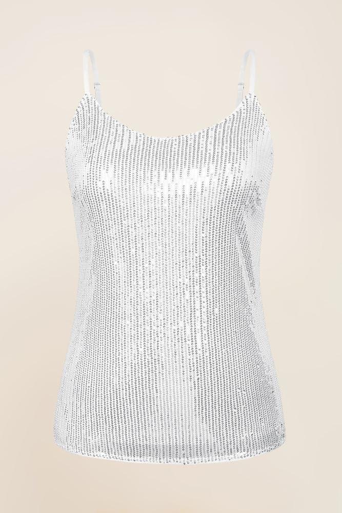 HN Sequined Party Tops Crew Neck Camisole Cami-Tops - Hanna Nikole