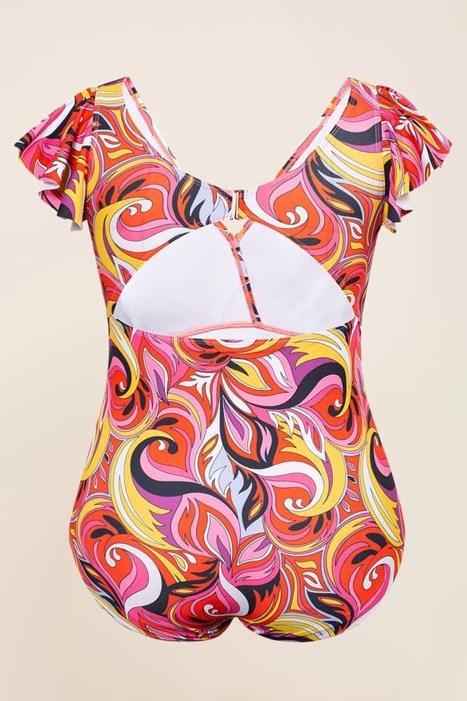 HN Women Plus Size Ruched Bathing Suit V-Neck Padded Teddy Swimwear - Hanna Nikole