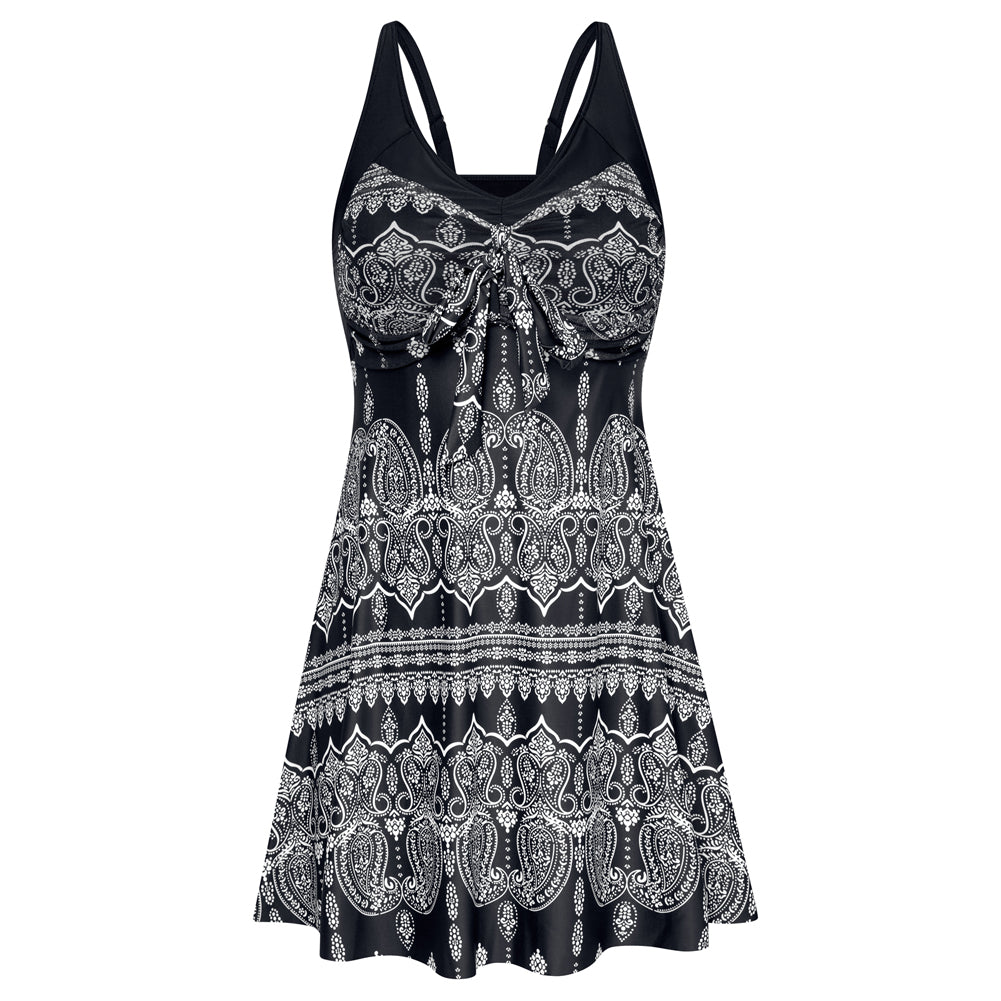 Separated V-Neck Adjustable Tankini Set