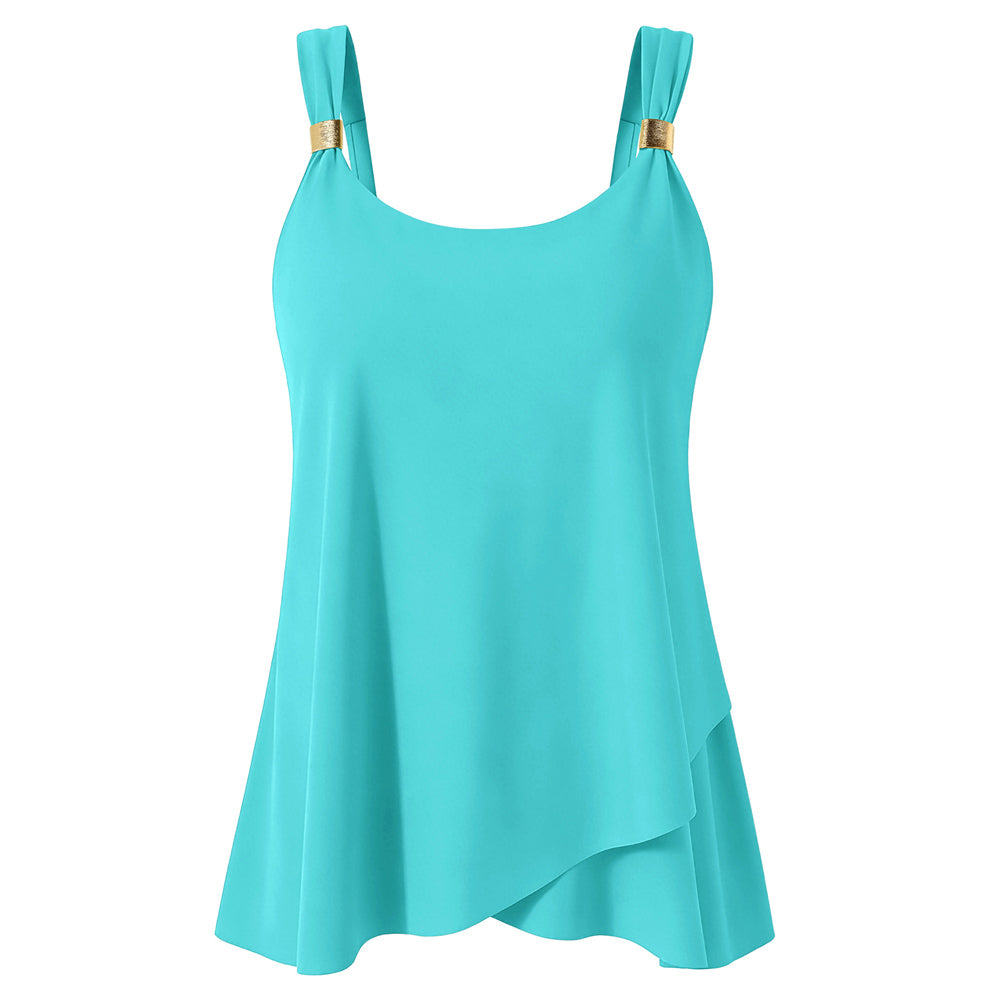 Hanna Nikole Women Flowy Tankini Tops Only Loose Fit Bathing Suit Swim Top Ruffle Swimsuit No Bottom 2026