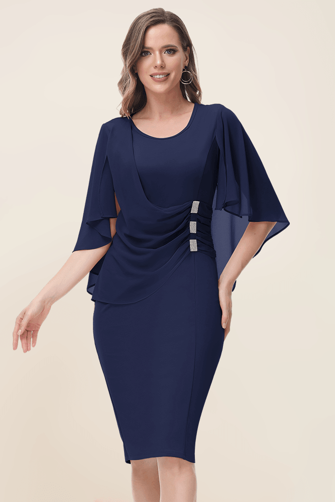 Bodycon dress deals with chiffon overlay