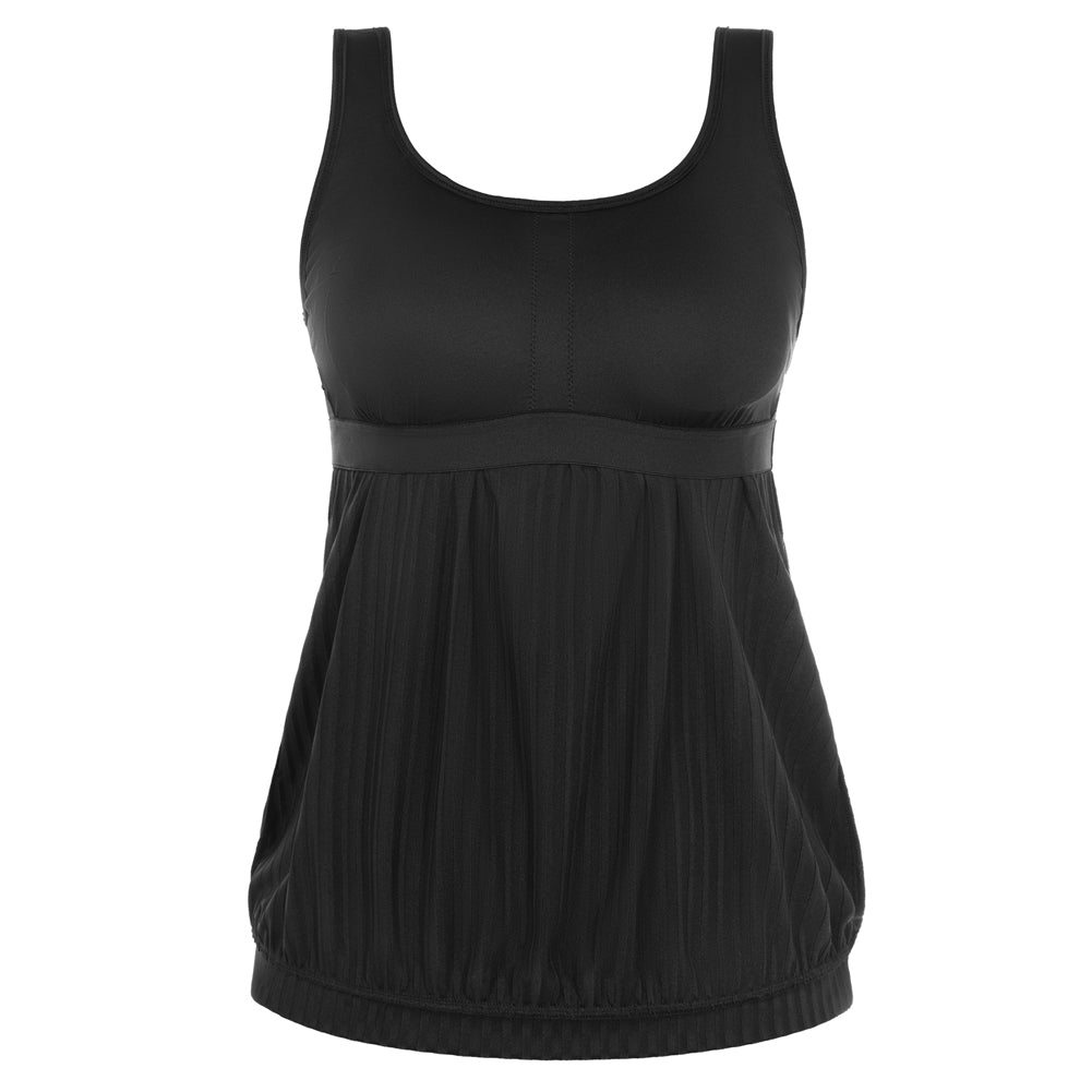 Hanna Nikole Tankini Swimsuits for Women, Textured Modest Swimsuit, Blouson Tankini with Sports Bra and Boyshorts