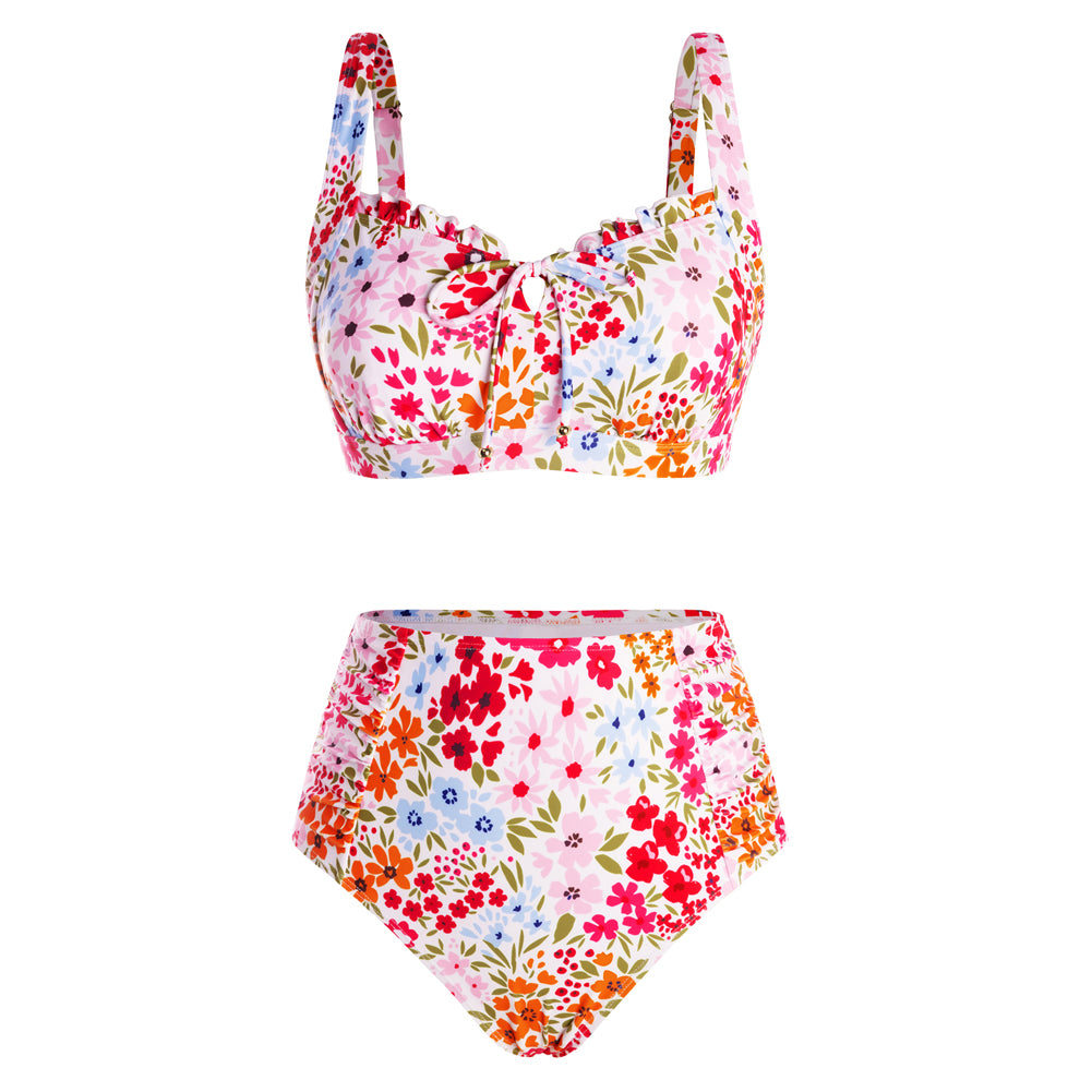 Hanna Nikole Modest Swimsuits for Women 2026, High Waisted Bikini Sets Tummy Control, Tie Cut-Out Bathing Suits