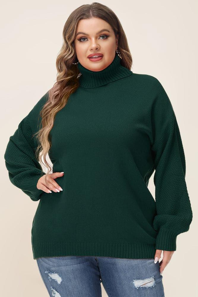 Plus size 2024 green turtleneck