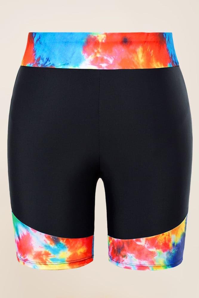 HN Women Plus Size Contrast Color Tankini Swimsuit Padded Tops+Boxer Briefs - Hanna Nikole