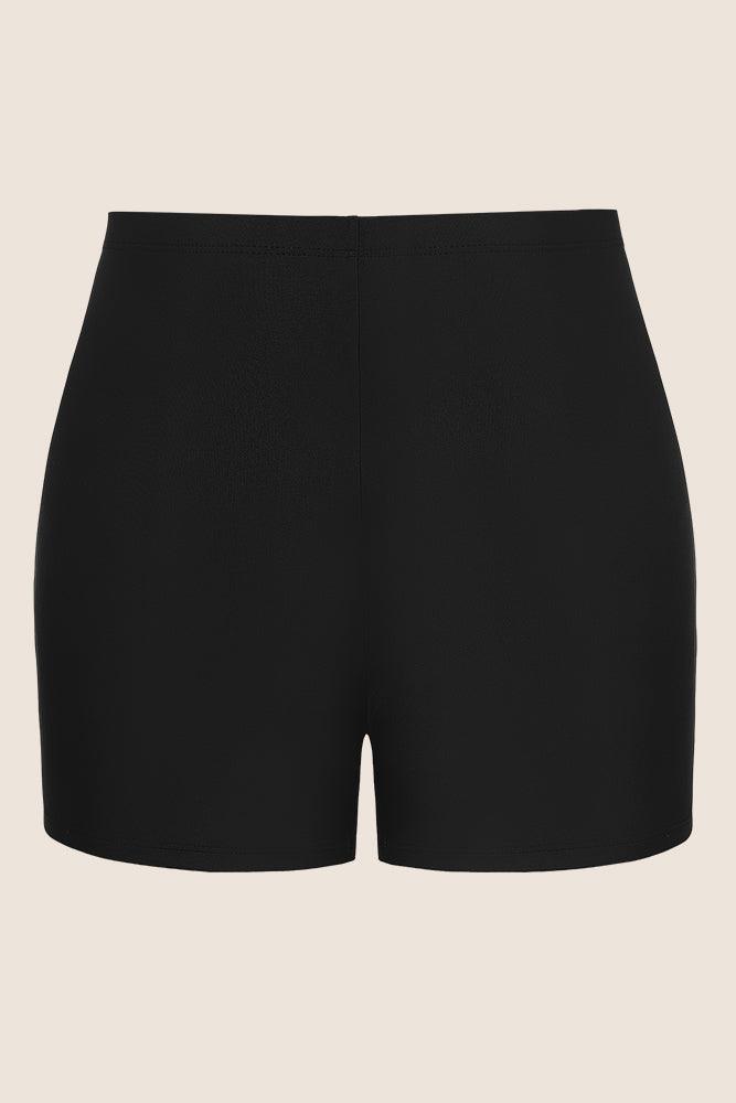 HN Women Plus Size Swimwear Long Sleeve A-Line Padded Tops+Boxer Briefs