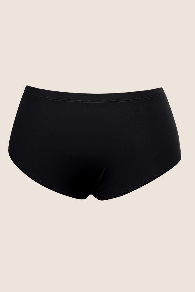 HN Women Plus Size 2pcs Set Swim Suit Padded Swim Tops+High Waist Briefs - Hanna Nikole#color_black