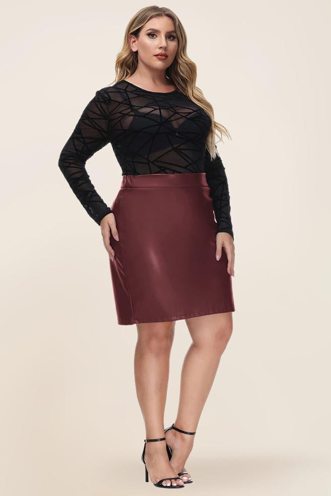 Plus size outlet leather skirt xxl