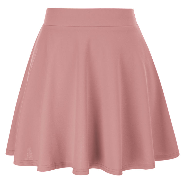 Hanna Nikole Women Plus Size Casual Mini Skater Skirt Elastic Lining High Waist Basic Flared Skorts Pleated with Pocket
