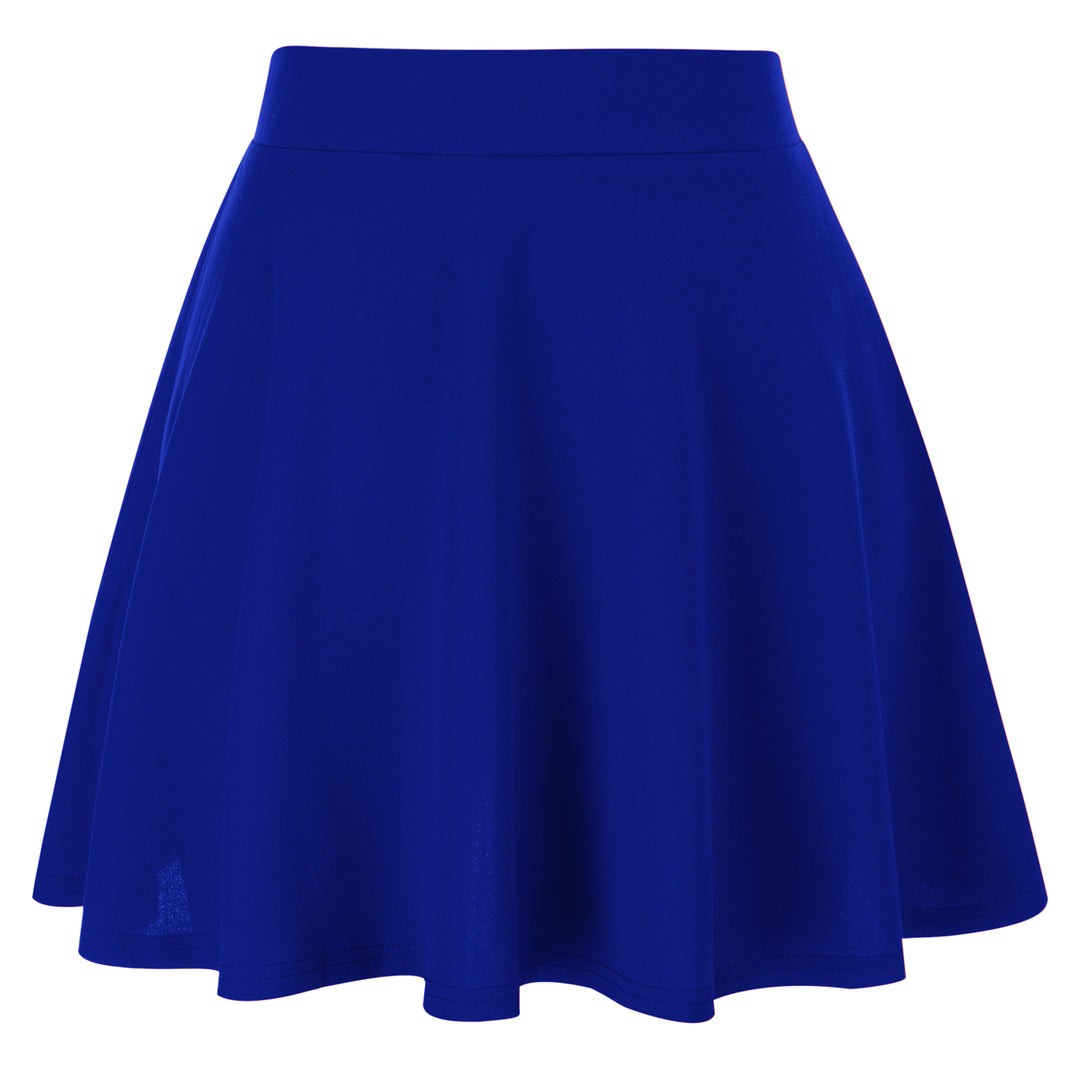 Hanna Nikole Women Plus Size Casual Mini Skater Skirt Elastic Lining High Waist Basic Flared Skorts Pleated with Pocket