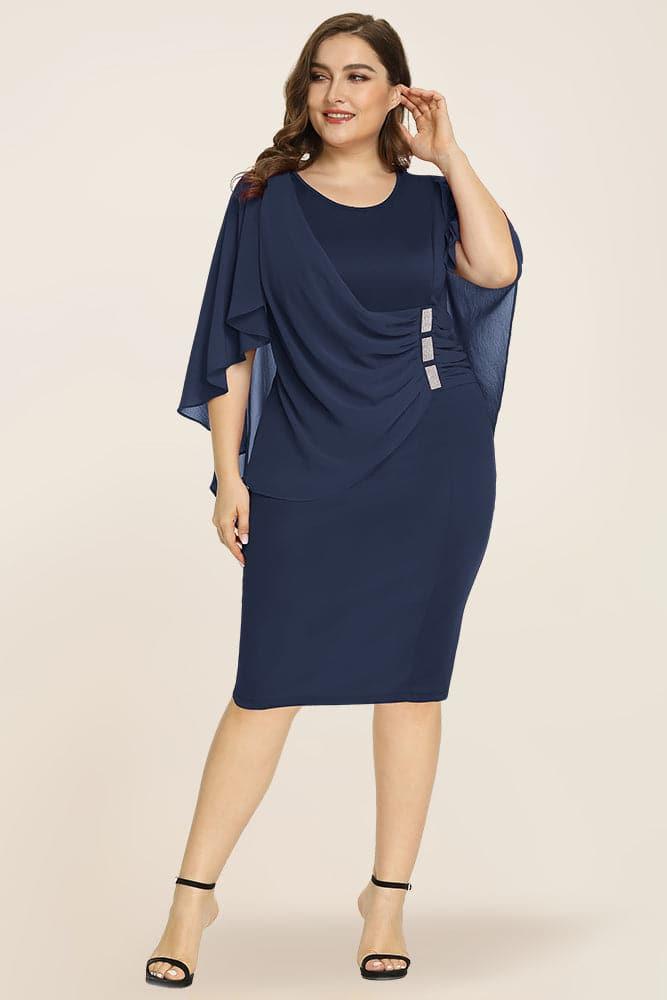 Women's Plus Size Chiffon Overlay Dress - Hanna Nikole