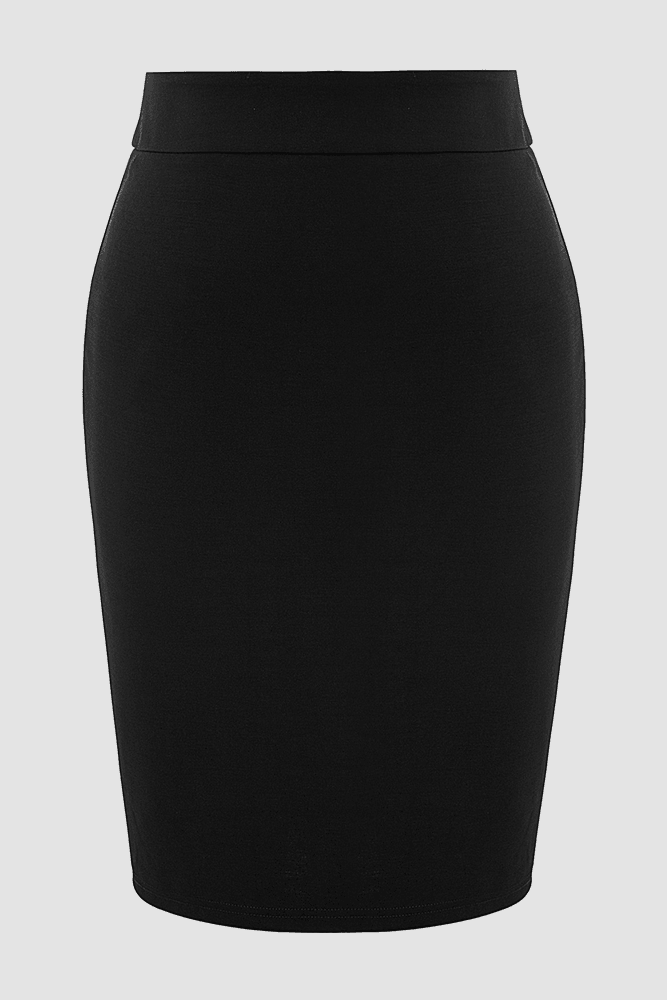 Women's Plus Size Solid Color Back Split Hips-wrapped Pencil Skirt - Hanna Nikole