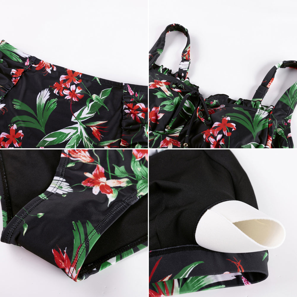 Hanna Nikole Modest Swimsuits for Women 2026, High Waisted Bikini Sets Tummy Control, Tie Cut-Out Bathing Suits