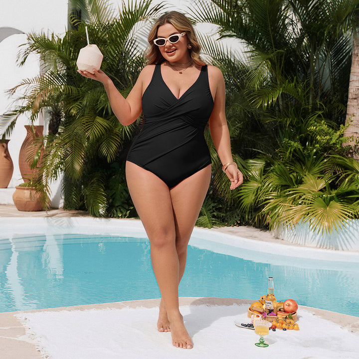 Hanna Nikole Womens One Piece Swimsuits, Plus Size Bathing Suit Tummy Control, High Coverage Swimwear