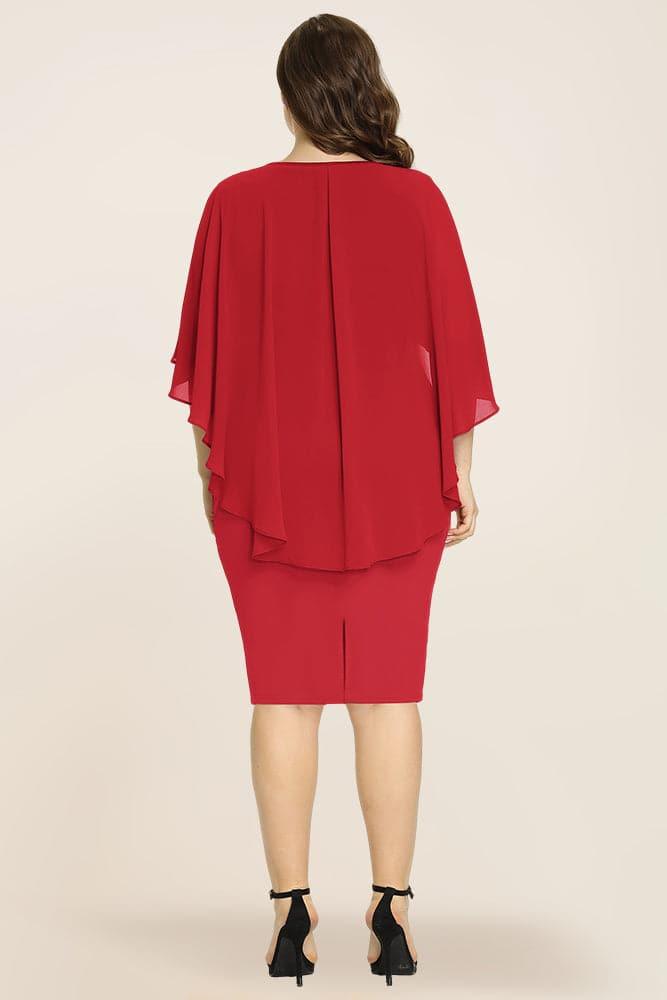 Women's Plus Size Chiffon Overlay Dress - Hanna Nikole
