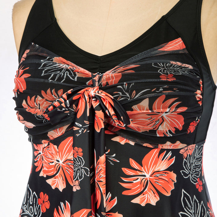 Separated V-Neck Adjustable Tankini Set