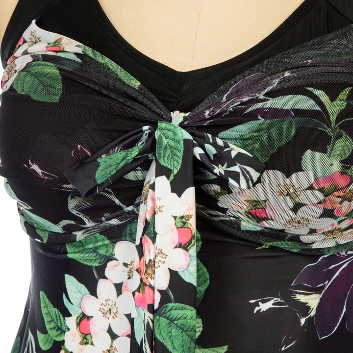 Separated V-Neck Adjustable Tankini Set