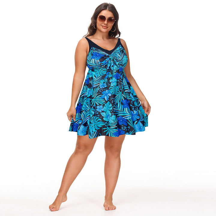 Separated V-Neck Adjustable Tankini Set