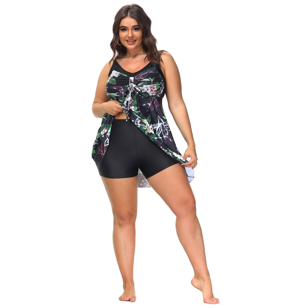 Separated V-Neck Adjustable Tankini Set