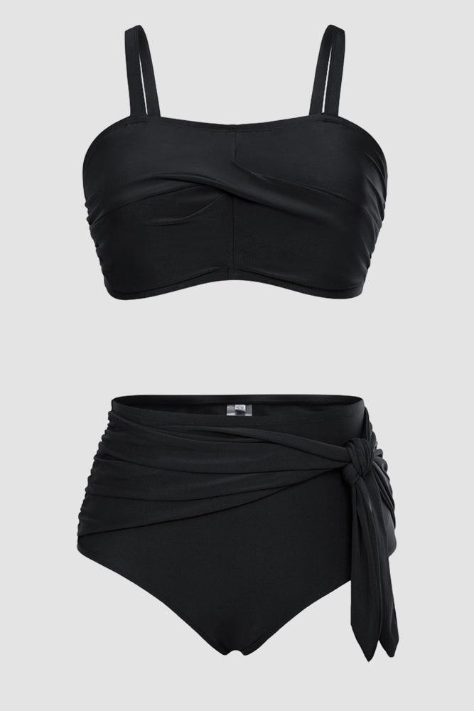 Women Plus Size 2pcs Swimsuit Padded Swim Tops+High Waist Briefs - Hanna Nikole