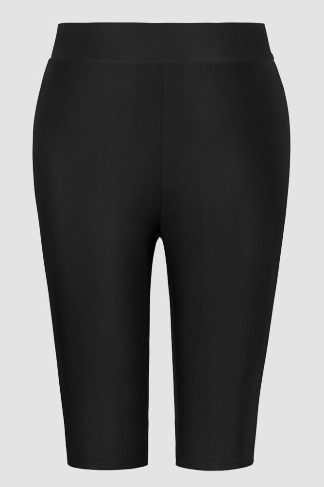 HN Women Plus Size Contrast Color Swimsuit U-Neck Padded Tops+Knee Length Shorts - Hanna Nikole#color_safflower
