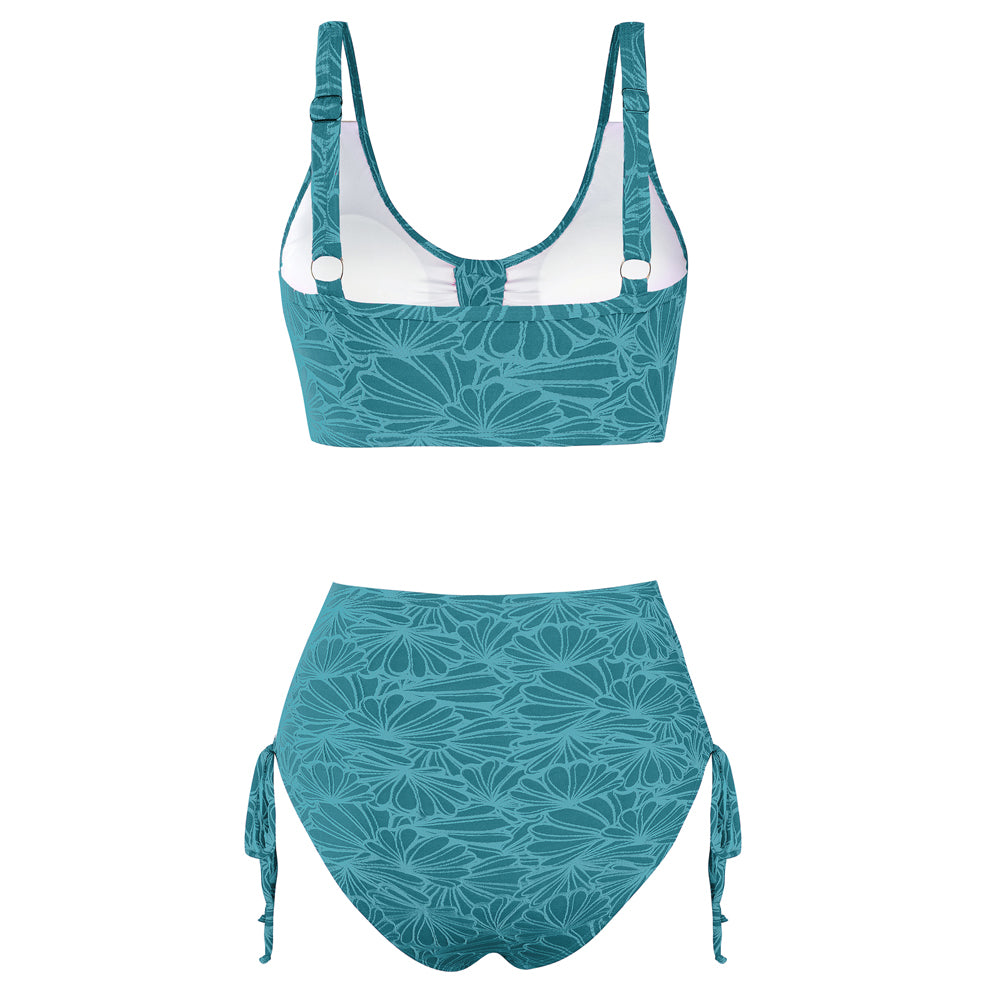 Hanna Nikole High Waisted Bikini Sets for Women, Tummy Control Swimsuits, Jacquard Modes Bathing Suit Bikini