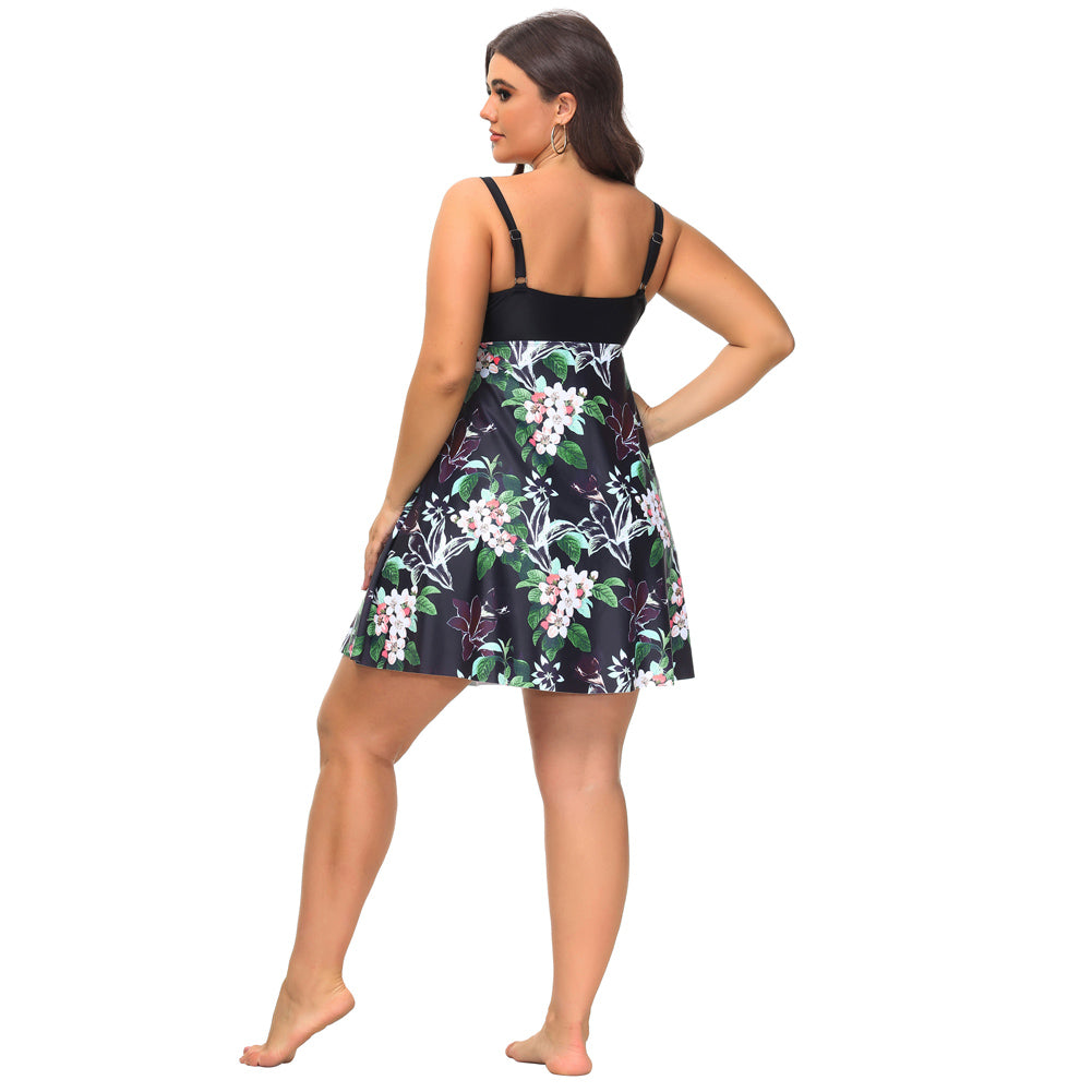Separated V-Neck Adjustable Tankini Set
