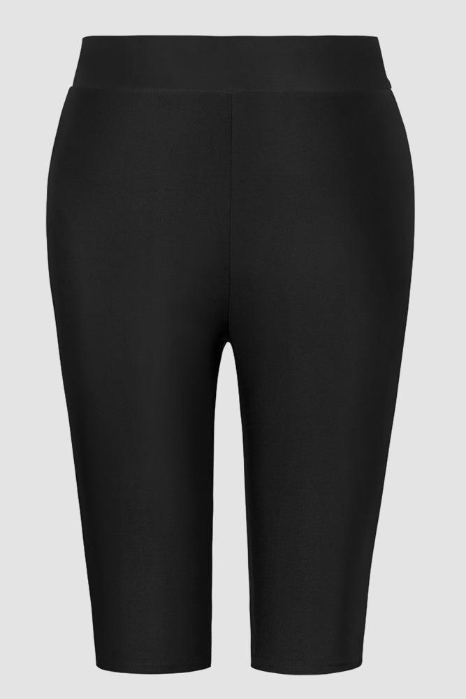HN Women Plus Size Contrast Color Swimsuit U-Neck Padded Tops+Knee Length Shorts - Hanna Nikole#color_radial-streaks
