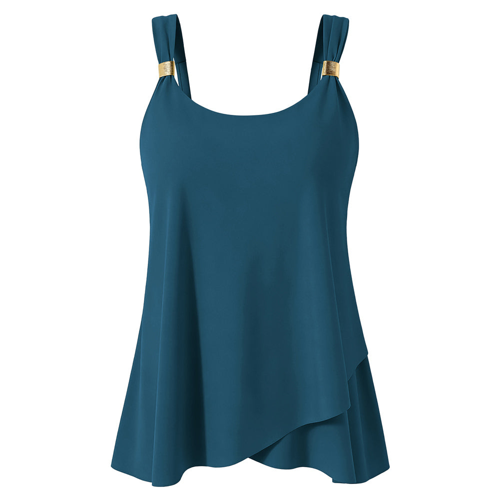 Hanna Nikole Women Flowy Tankini Tops Only Loose Fit Bathing Suit Swim Top Ruffle Swimsuit No Bottom 2026