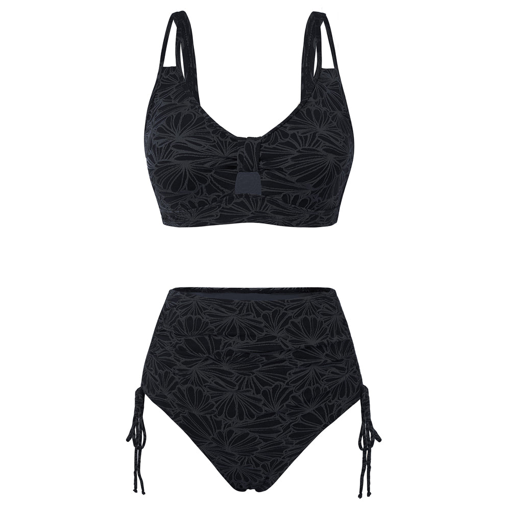 Hanna Nikole High Waisted Bikini Sets for Women, Tummy Control Swimsuits, Jacquard Modes Bathing Suit Bikini