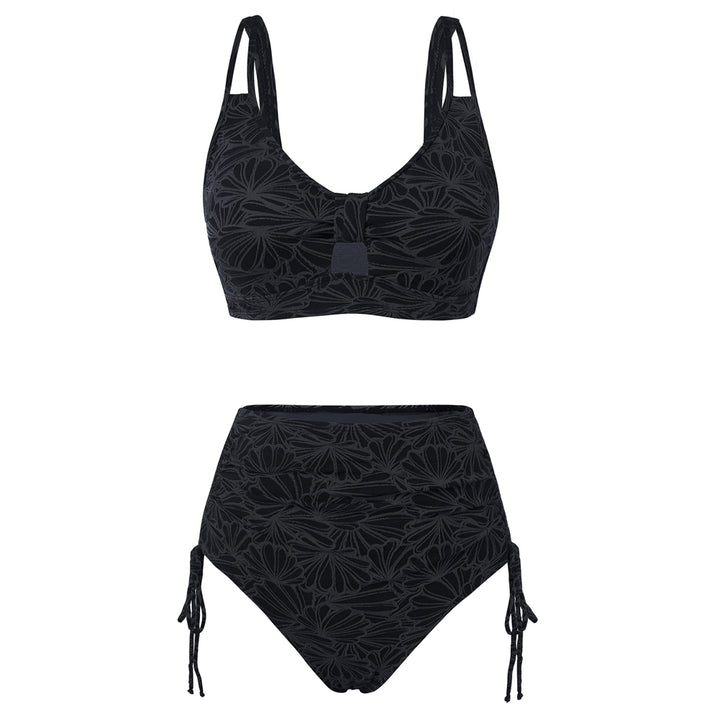 Hanna Nikole High Waisted Bikini Sets for Women, Tummy Control Swimsuits, Jacquard Modes Bathing Suit Bikini