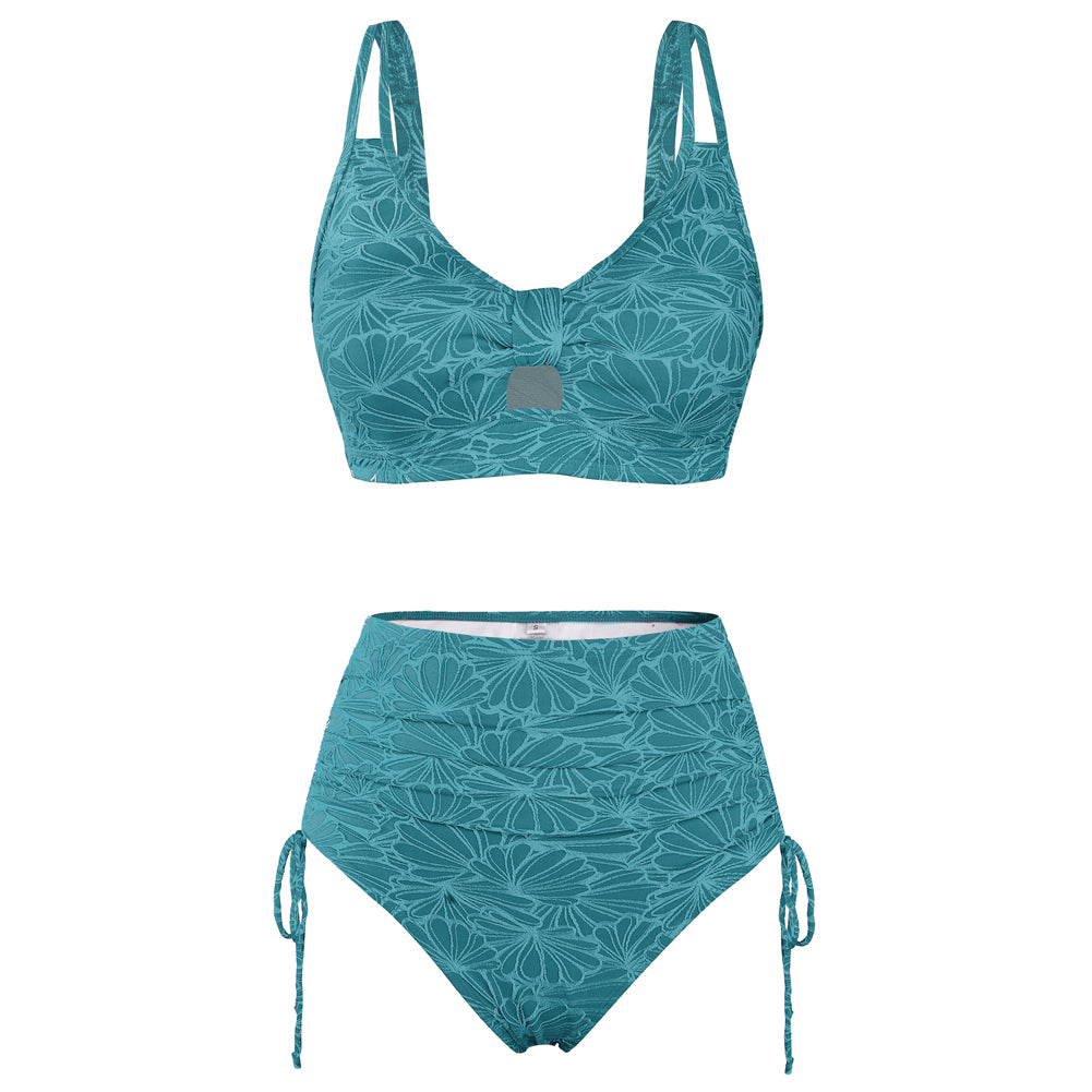 Hanna Nikole High Waisted Bikini Sets for Women, Tummy Control Swimsuits, Jacquard Modes Bathing Suit Bikini