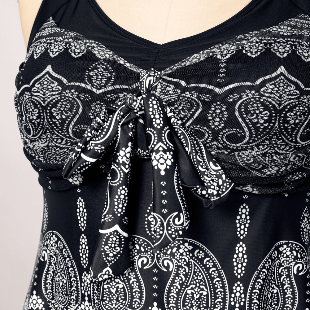 Separated V-Neck Adjustable Tankini Set