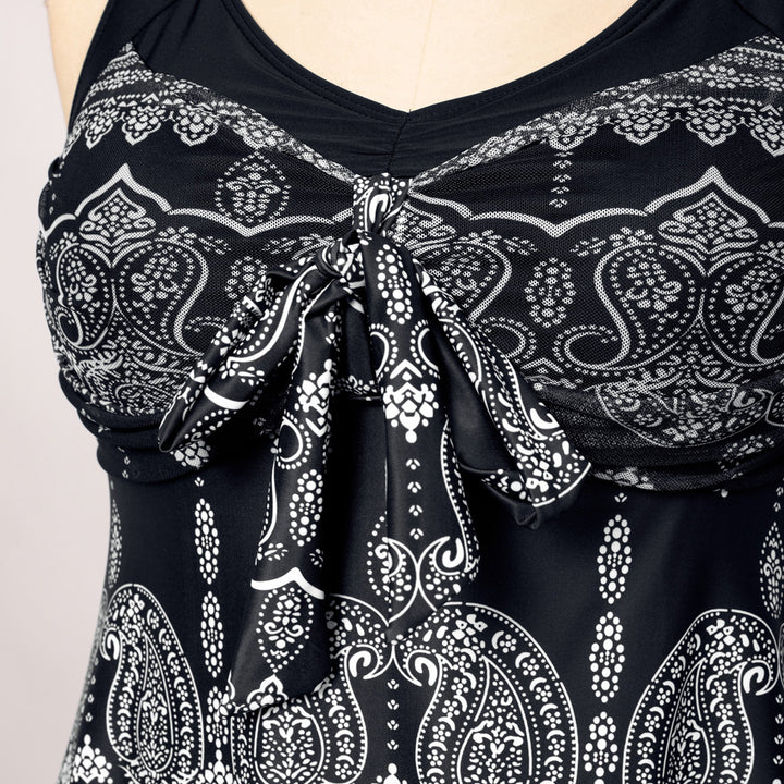 Separated V-Neck Adjustable Tankini Set