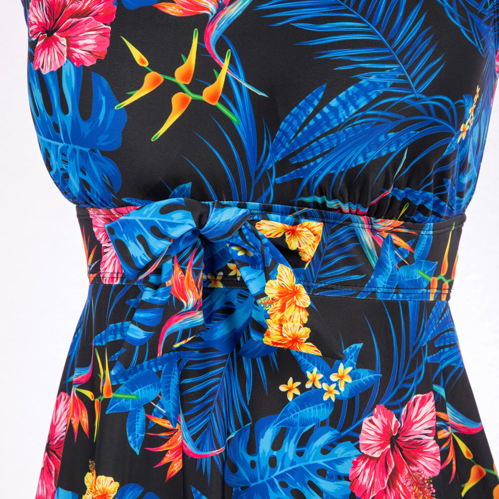 KK Women Separated Swimsuit Sleeveless V-Neck Swim Dress+Briefs Swimwear