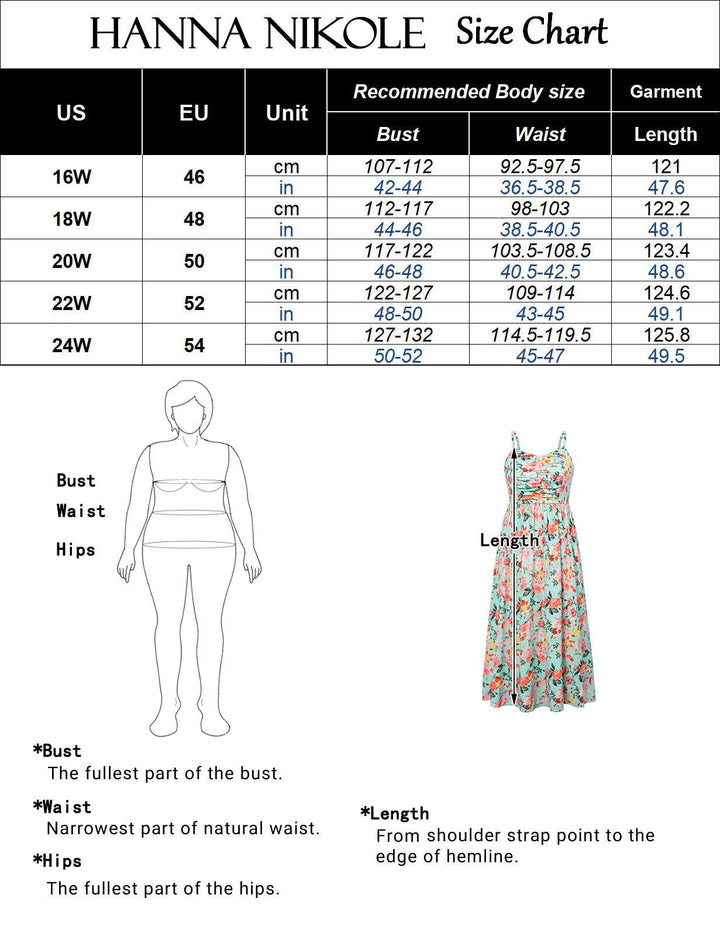 HN Women Plus Size V-Neck Maxi Dress Spaghetti Straps Ruched A-Line Dress - Hanna Nikole