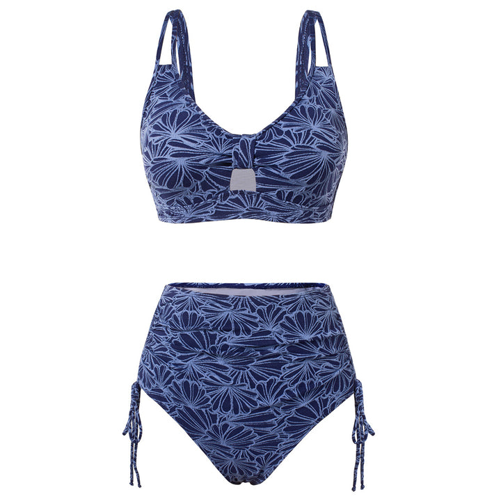 Hanna Nikole High Waisted Bikini Sets for Women, Tummy Control Swimsuits, Jacquard Modes Bathing Suit Bikini